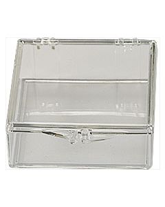 Micro-Tec C22 clear styrene plastic hinged storage boxes, 51x51x12.5mm