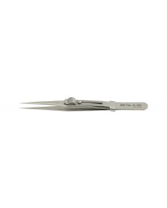 EM-Tec 1.AM high precision locking tweezers, style 1, strong fine tips, anti-magnetic stainless steel