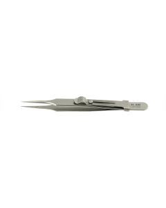 EM-Tec 4.AM high precision locking tweezers, style 4, very fine sharp tips, anti-magnetic stainless steel