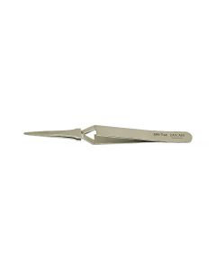 EM-Tec 2AX.AM high precision reverse tweezers, style 2A, flat accurate round tips, anti-magnetic stainless steel