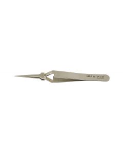 EM-Tec 5X.AM high precision reverse tweezers, style 5, extra fine straight tips, anti-magnetic stainless steel