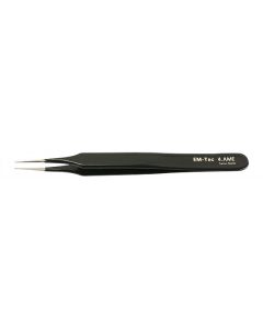 EM-Tec 4.AME ESD safe epoxy coated precision electronic tweezers, style 4, extra fine sharp tips, anti-magnetic stainless steel