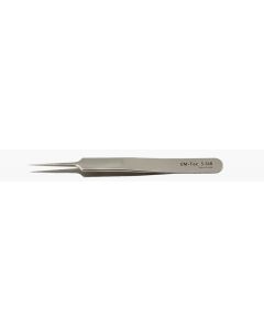 EM-Tec 5.SAN high precision super alloy tweezers, style 5, extra fine straight tips, fully non-magnetic