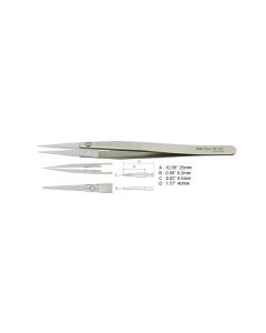 EM-Tec 2A.ZC ceramic replaceable tips tweezers, flat rounded tips