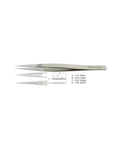 EM-Tec 71.ZC ceramic replaceable tips tweezers, sharp pointed tips