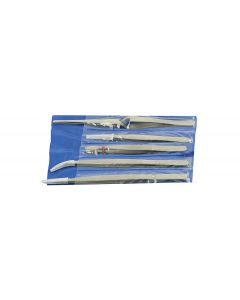 Value-Tec set of 5 medium industrial strong tweezers, includes styles 110/127/610/660/66X, magnetic stainless steel