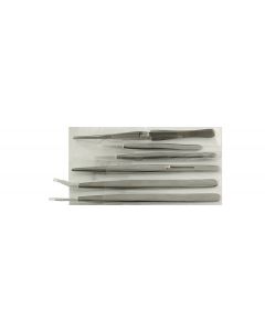 Value-Tec set of 6 larger industrial strong tweezers, includes style 110/510/66X/667/682/686, magnetic stainless steel