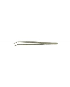 Value-Tec 664.MS industrial strong tweezers, style 664, anti-twist, bent serrated pointed tips, 150mm, magnetic stainless steel