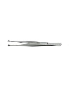 Value-Tec 669.MS industrial strong tweezers, style 669, flat, round tips for round objects, 155mm, magnetic stainless steel