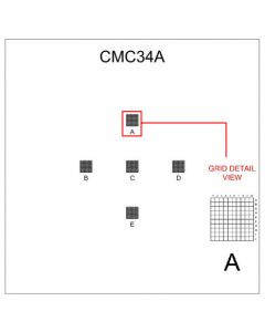 CMC34A correlative coverslips 5 x 1x1mm with 0.1mm divisions