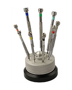 Value-Tec SR9 screwdriver set with heavy revolving base, 0.5-2.0mm blades