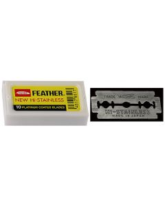 Feather 81-S platinum coated stainless steel double edge razor blades, 0.1mm thick
