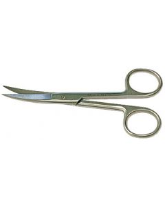 EM-Tec S11C microscopy lab scissors, sharp tips, curved, 110mm, 410 st. st.