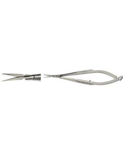 EM-Tec MS1 Vannas type micro scissors, sharp tips, straight, 80mm, 410 st.st.