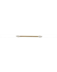 Cotton tipped applicator sticks, double ended, pointed tip, wood shaft, 75mm